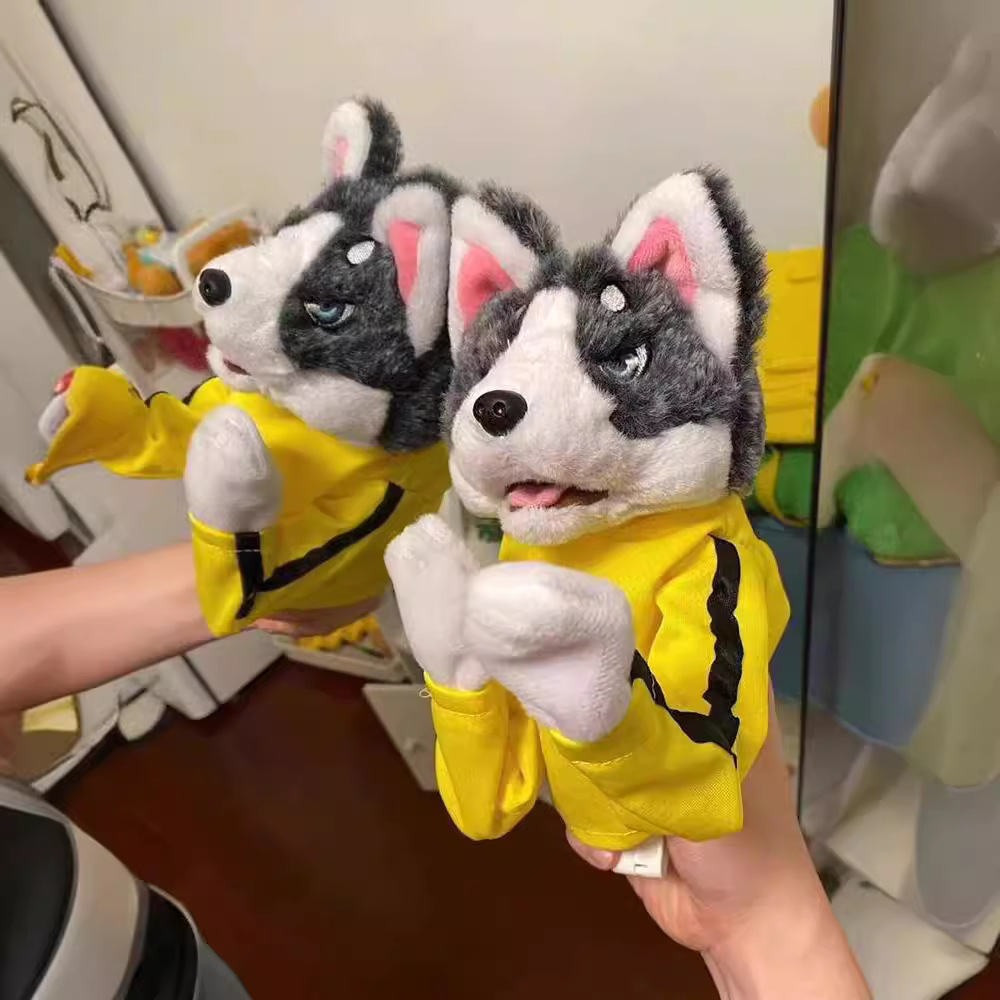 Dog Toys - Marionnette de boxe Husky Kung Fu,