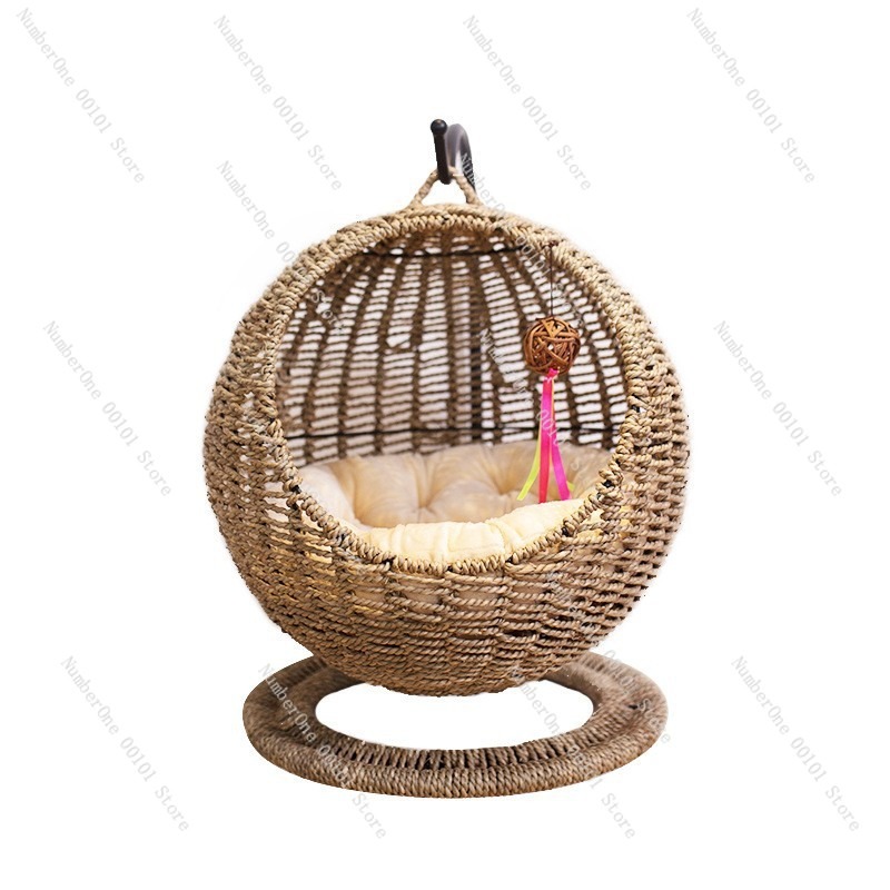 Lit suspendu rond en rotin pou - Pet Beds avis et prix