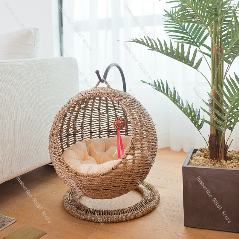 Lit suspendu rond en rotin pou - Pet Beds avis et prix